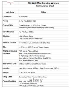 100W 40-6M Mini Windom OCF Dipole HF Radio Antenna for Multi-Band Use N9SAB