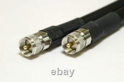 100' LMR 600 Coaxial Cable with PL259 Connectors WP-HST Ends, Low Loss & Flex