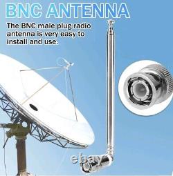 100x RadioTelescopicBNC Antenna Connector AM/FM/UHF/VHF for Police Radio Scanner