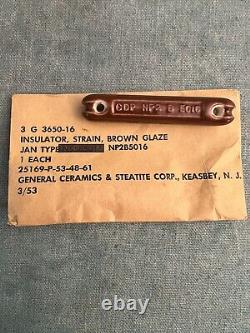 16 Pc. NOS Vtg Ceramic Antenna Insulator Brown Glaze Dog Bone Ham Radio NP2B5016