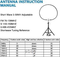 20W QRP Loop Antenna for HF Transceivers ICOM-705 5-30MHz 76-108MHz 110-150MHz