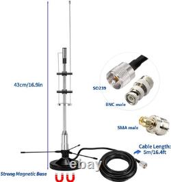 2M 70Cm GMRS Antenna, Outdoor Indoor Desktop Police Scanner Antenna for House, 2