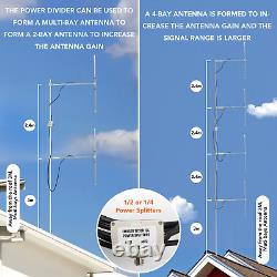 2-Bay High Gain FM Dipole Antenna with 300W 1/2 Power Splitter Kit for Station