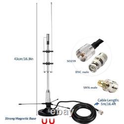 2m 70cm GMRS Antenna Outdoor Indoor Scanner Antenna, VHF UHF FM CB, 16.4ft Cab