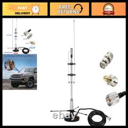 2m 70cm GMRS Antenna for Police Scanner, VHF UHF FM CB, 16.4ft Cable, Magnetic B