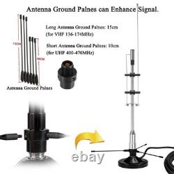 2m 70cm GMRS Antenna for Police Scanner, VHF UHF FM CB, 16.4ft Cable, Magnetic B