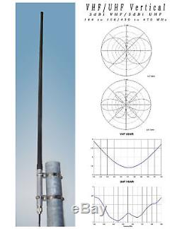 2m 70cm VHF UHF Vertical Base Station Antenna