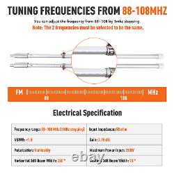 4-Bay High Gain FM Dipole Antenna with 300W 1/4 Power Splitter Kit 98108mhz