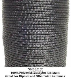 500' 3/16 100% Dacron Polyester Antenna Support Rope, Dipole Inverted V, L Wire