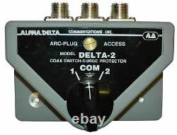 Alpha Delta 2B 2 Position HD Coax Antenna Switch, UHF SO-239 with surge