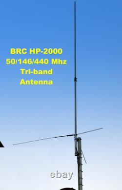 BRC HP-2000 Triple Band VHF/UHF 6Meter/2meter/70cm Ham Radio Base Antenna