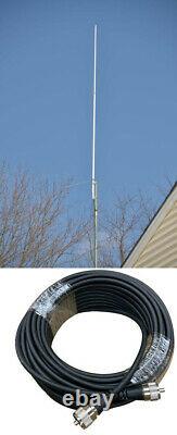 BRC HP-300 VHF/UHF Base Antenna 6.5 dB (VHF) /9.0 dB(UHF) and 75 Ft Coax Cable