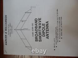 Barker & Williamson Receiving Folded Dipole Antenna ASW-90. SWL 10 watt QRP