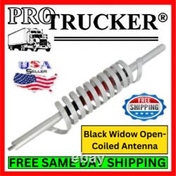 Black Widow 27 Open Coil Antenna CB Ham Silver-Red 15000 Watt 26.0-29.0 MHz