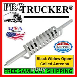 Black Widow 27 Open Coil Antenna CB Ham Silver-White 15000 Watt 26.0-29.0 MHz