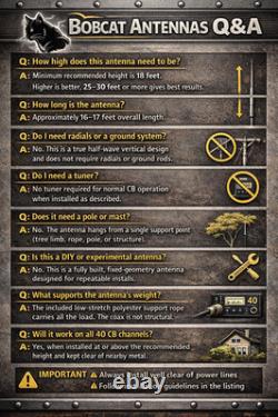 Bobcat TigerTailT 11m Base Station Kit Half-Wave Vertical CB Base Antenna