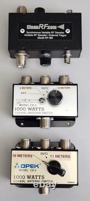 CB HAM Radio Lot Coaxial Antenna Switches CX-3 UHF RF BNC Aux Cables, UNTESTED