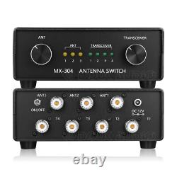 DC-30MHz Antenna Switcher Box Sharer for 3×Antenna 4×Ham Radio Transceiver