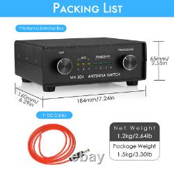 DC-30MHz Antenna Switcher Box Sharer for 3×Antenna 4×Ham Radio Transceiver