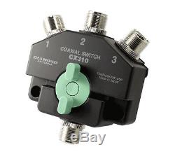 Diamond CX310A Heavy Duty Wideband 3 Way Coaxial Switch with SO-239 Connectors