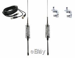 Dual Tram Sp 63 Cb, Ham Radio Antennas, Dual 12ft Rg59 Coax, Brackets & Studs