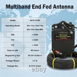 End Fed Half Wave Antenna 8 Band for Ham Radio 10m 12m 15m 20m 40m POTA SOTA