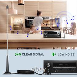 FM DAB Telescopic Antenna Magnetic Base for Portable Radio Tuner Stereo Receiver