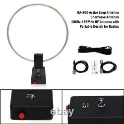 GA-800 Active Loop Antenna Shortwave Antenna 10KHz-159MHz HF Portable for Radios