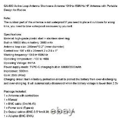 GA-800 Active Loop Antenna Shortwave Antenna 10KHz-159MHz HF Portable for Radios