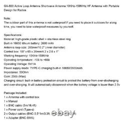 GA-800 Active Loop Antenna Shortwave Antenna 10KHz-159MHz HF Portable for Radios