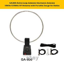 GA-800 Active Loop Shortwave Antenna/10KHz-159MHz HF Portable for Radios EP