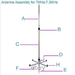 GPTWO-PRO 7-54MHz Portable Shortwave GP Antenna Outdoor Amateur Radio HF AntenEY