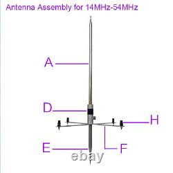 GPTWO-PRO 7-54MHz Portable Shortwave GP Antenna Outdoor Amateur Radio HF AntenEY
