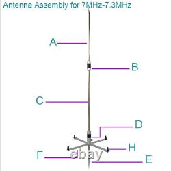 GPTWO-PRO 7-54MHz Portable Shortwave GP Antenna Outdoor Amateur Radio HF Antenna
