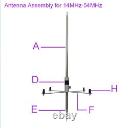 GPTWO-PRO 7-54MHz Portable Shortwave GP Antenna Outdoor Amateur Radio HF Antenna