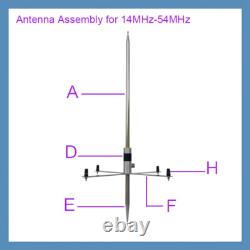 GPTWO-PRO 7-54MHz Portable Shortwave GP Antenna Outdoor Amateur Radio HF Antenna