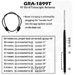 HF (80m-6m) Portable Telescopic Antenna for YAESU FT-817 FT-818 or KX3 BNC-P