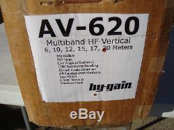 Hy-gain Av-620 20/17/15/12/10/6m Vertical Antenna New In Box