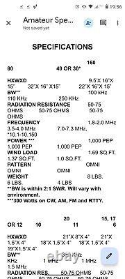 Ham Radio Antenna For 20/15/10 Electrically Equivalent to a half wave Dipole