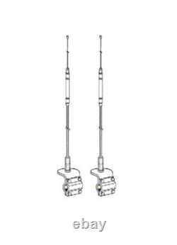 Hustler HQD CB Antenna Kit -Two 4.5' Dual Two Mounts & Co-Phase Coax Cable New