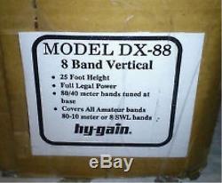 Hy-Gain DX-88 10/12/15/17/20/30/40/80 Meter HF Vertical Antenna with 3 Yr Warr