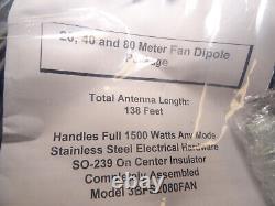 Hy Power Antenna Company Full Size 20 40 80 Meter Fan Dipole 138 FT 3BFS2080FA