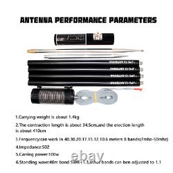 JPC-12 7MHz-50MHz 100W 8-Band HF Portable Shortwave GP Antenna QRP For Ham Radio