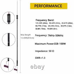 JPC-12 HF Antenna for Ham Radio, 7MHz-50MHz All Band Vertical Antenna with Sl