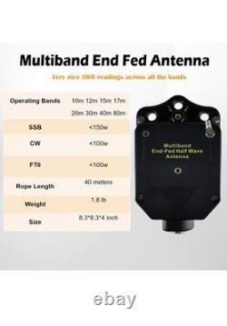 JYR8010-150W End Fed Half Wave Antenna for Ham Radio, 150W Shortwave Radio An