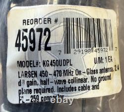 Larsen KG450UDPL Glass Mounted Mobile Antenna, UHF 450-470 MHz, PL-259