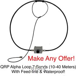MAKE ANY OFFER! New! 7 Band, 10-40M Alpha QRP Loop small transmitting HF antenna