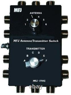 MFJ-1700C Six Position Antenna/Radio Switch With Surge Protection 2kW Rated Ham CB