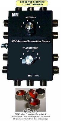 MFJ-1700C Six Position Antenna/Transmitter, Switch, 2000 Watts With 4 Caps