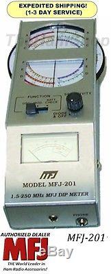 MFJ 201 Solid-State Grid Dip Meter Covers 1.5-250 MHz in 6 bands, With 6 Coils
